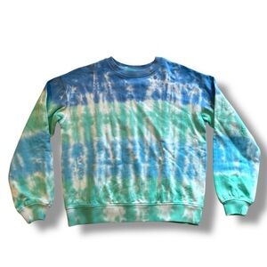 Mini Boden Blue and Green Tie-Dye Crewneck Sweater